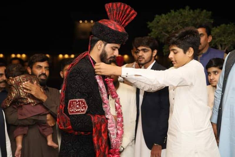 Black Sherwani , Qula with shoes. 10