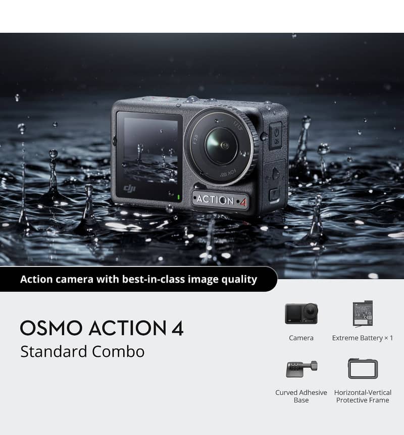 DJI Osmo Action 4 Adventure Combo with all items, 3 batteries 3