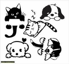 Dog and Cat Switch Board Sticker