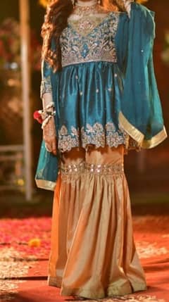 RAW SILK GHARARA AND FROCK (Worn once) 0