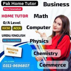 Home Tutor,Online Tutor,Home Tution,O/A level,Kg,Montess,IGCSE,English