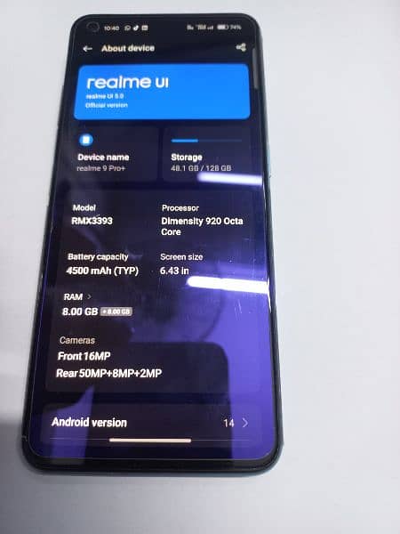 Realme Mobile 9pro plus  8+8 GB 128GB storage 3