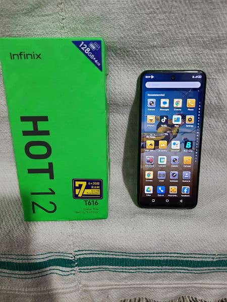 INFINIX HOT 12 ,4+3 128GB Full BOX  not open Exchange Any Mobile 4