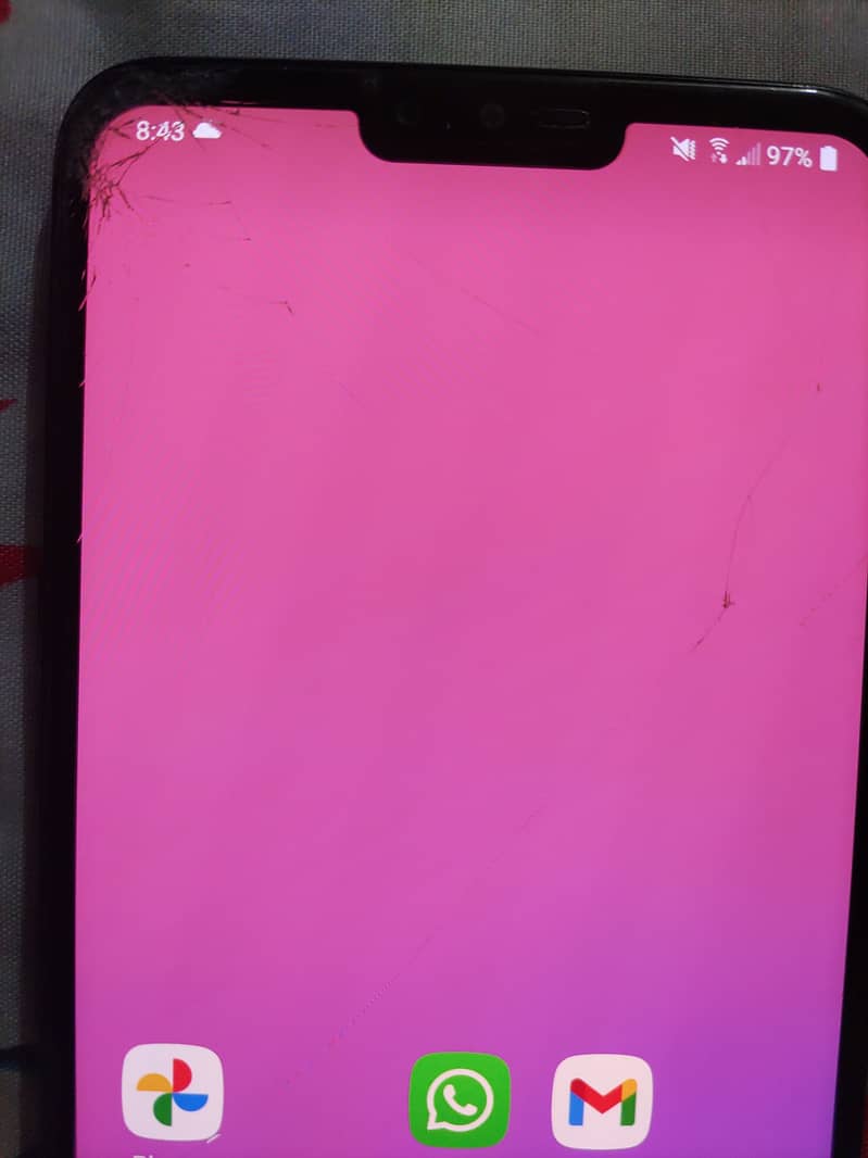 Lg v50 front glass damaged. lcd fresh no dot no shade 0