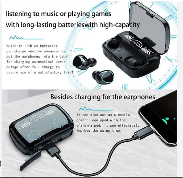 M10 Earbuds Bluetooth 5.1Earphones with power bank 3500mAh Chargng Box 2