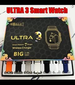 Smart Watch Ultra 3 , 2nd Generation,With 7 Strap And Box,Imported