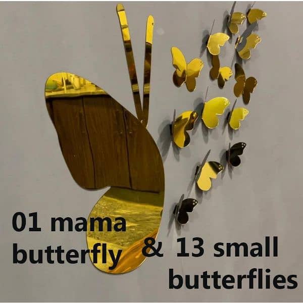 3D butterfly Design wall stickers  13 and  14 with mama butterfly 1