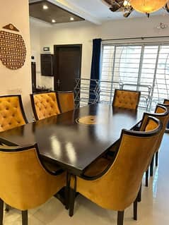 Dining Table 8 setter solid Wood chairs