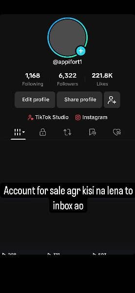 tiktok acount for sale 2