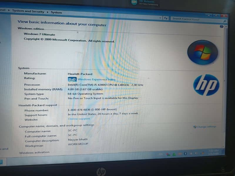 Hp laptop (ProBook) 6