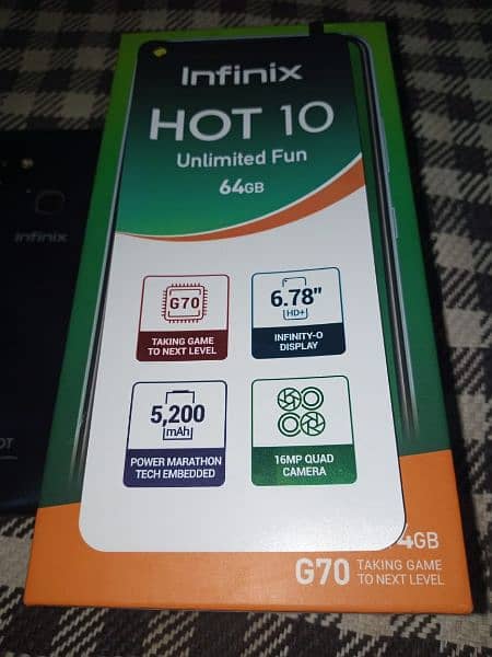 Infinix hot 10 G70 processer 4/64 5