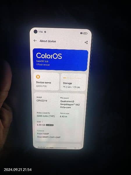 oppo f19 all ok 6 ram and 128 gb memory pta approved 9