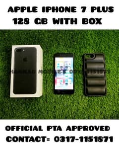 APPLE IPHONE 7 PLUS 128 GB WITH BOX OFFICIAL PTA APPROVED BATTERY 82%