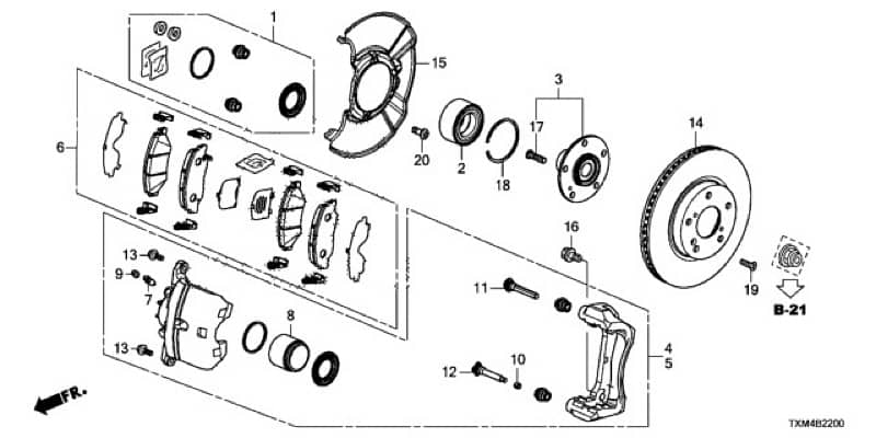 Honda Insight ZE4 / 2019-2024 - ORIGNAL FRONT BRAKE PAD PAIR 3