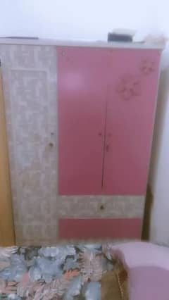 single bed with master jet Mattress and cupboard