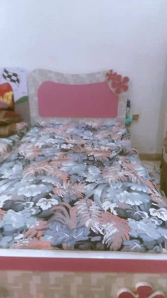 single bed with master jet Mattress and cupboard 2