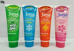 Junsui face wash Parachute oil Enchanter powder