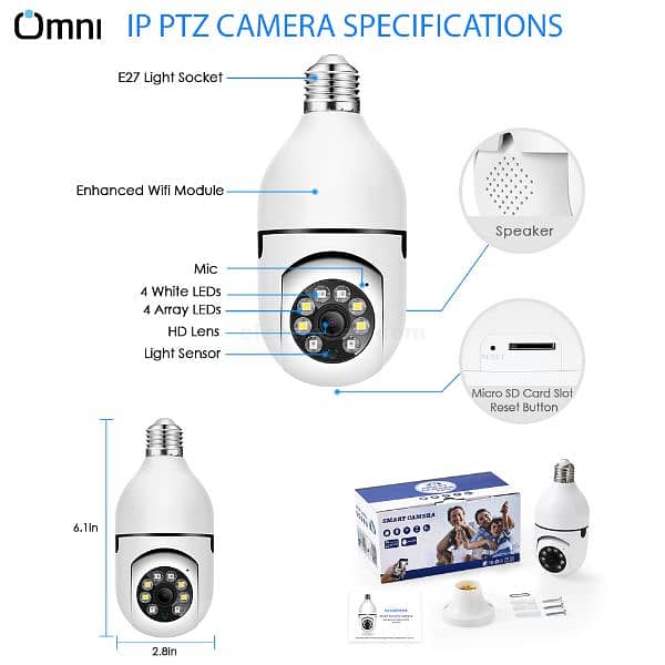 CCTV WiFi Security Camera Full HD 1080p 360 Degree 0323-6342137 1