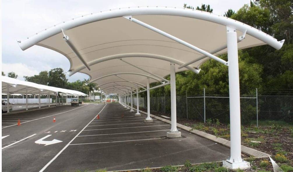 Tensile Car Parking Sheds | Wall Mounted Shades | PVC Fabric Tensile 3