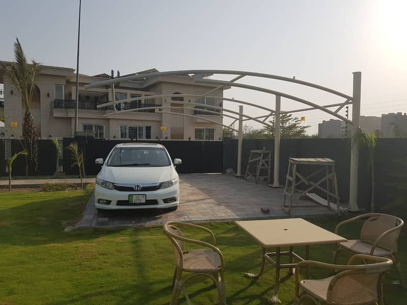 Tensile Car Parking Sheds | Wall Mounted Shades | PVC Fabric Tensile 6