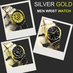 Pro King Gents Silver Gold Wrist Watch