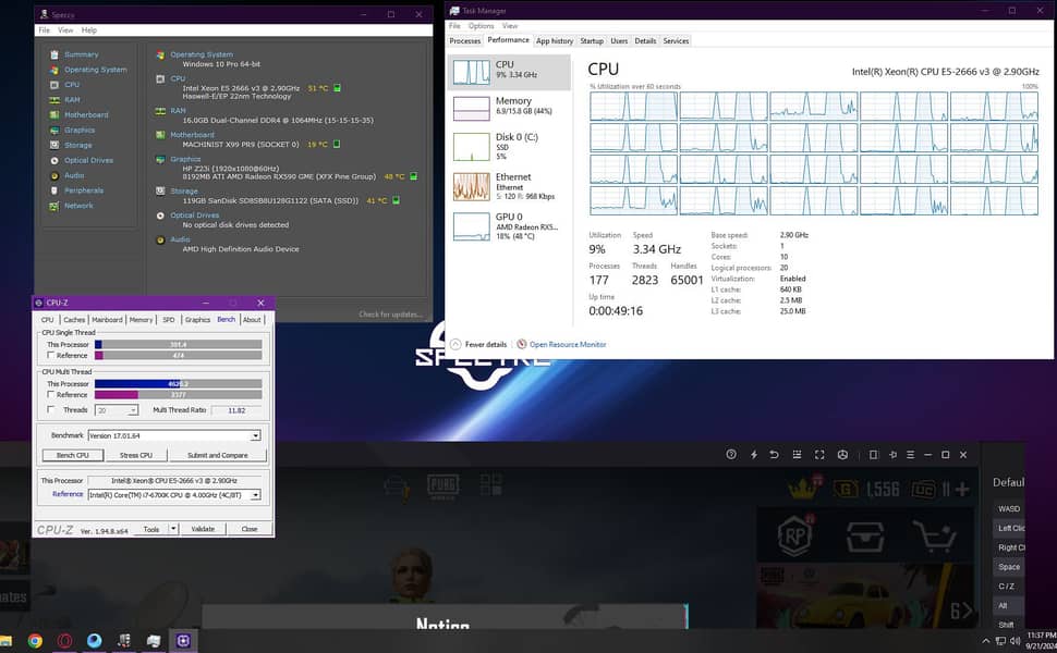 XEON E5 2666 V3 10 CORES 3.5 GHZ equals to i5 10th 4