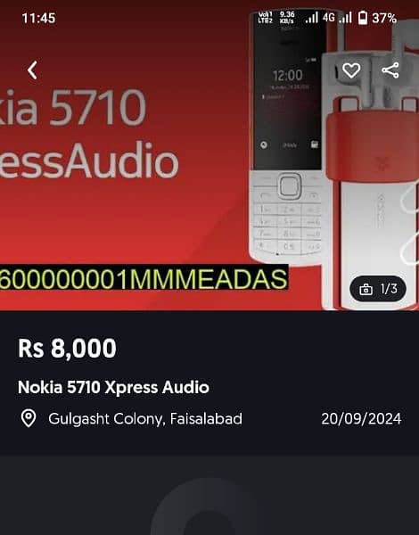 NOKIA 5710 Xpress audio for online sale home delivery available 4