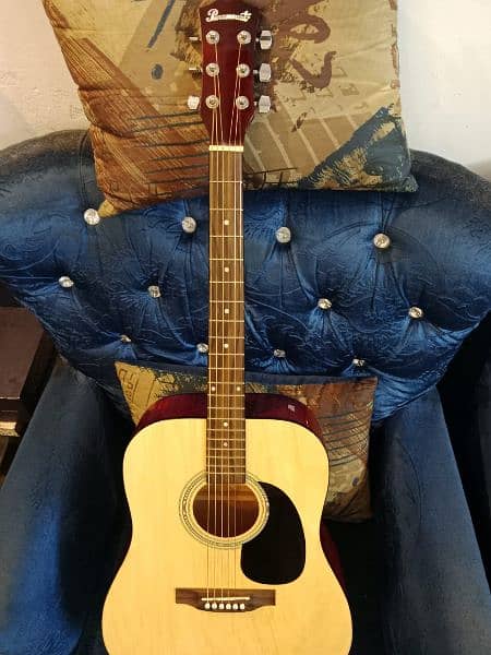 paramount acoustic guitar with bag & capo 7