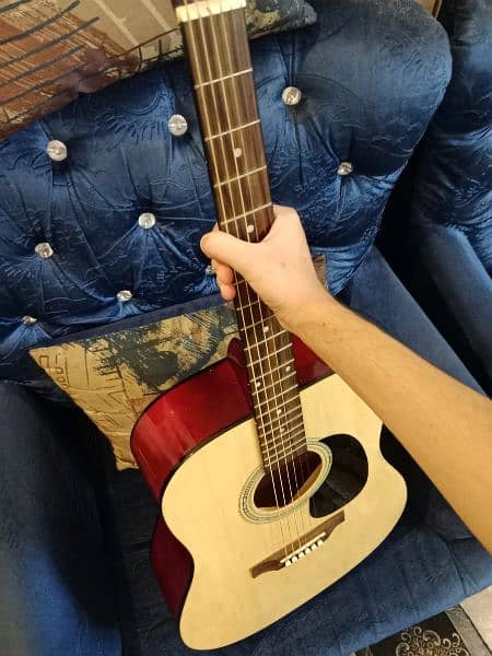 paramount acoustic guitar with bag & capo 17