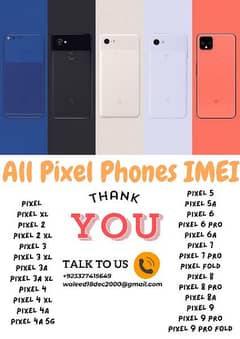 Google Pixel IMEI
Contact Whatspp only