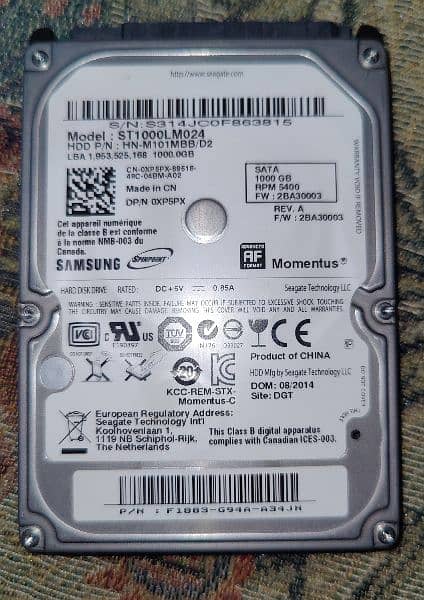 Hard Disk Drive 1000-GB (1TB) 0