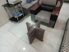 Glass top center table set for sale