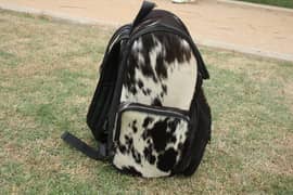 Handmade Cowhide backpack hair on bag Real Leather back pack