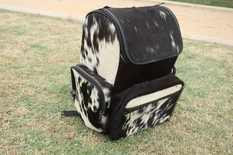 Handmade Cowhide backpack hair on bag Real Leather back pack 1