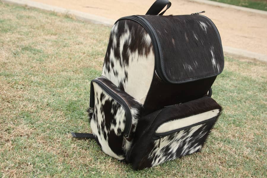 Handmade Cowhide backpack hair on bag Real Leather back pack 3