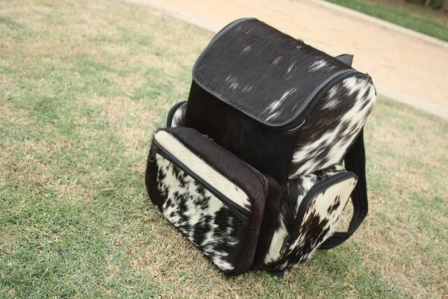 Handmade Cowhide backpack hair on bag Real Leather back pack 4