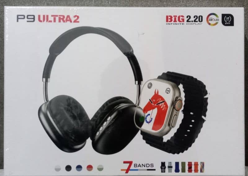 P9 Ultra 2 headphone + 7 straps smartwatch 6