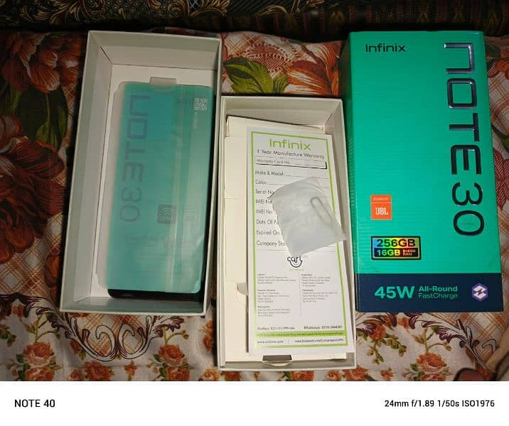 condition10/10/ complete box note 30 infinix 3