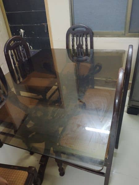 Glass dining table with chairs 1