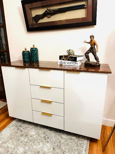 Modern style console with drawers and cabinets 1