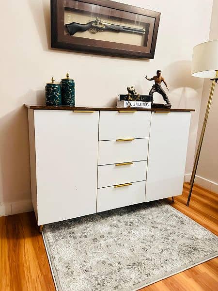 Modern style console with drawers and cabinets 2