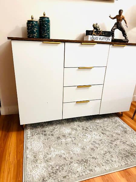 Modern style console with drawers and cabinets 3