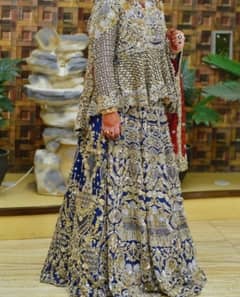 Heavy Bridal Dress Royal Blue - Designer Piece from Kashi