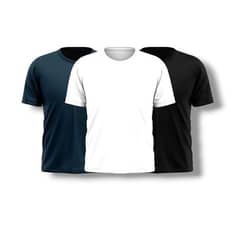 3 PCS men's cotton plain T shirt