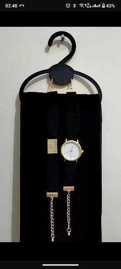 Stylish Black Georgette Stoller for Sale with Free Watch and Bracelet