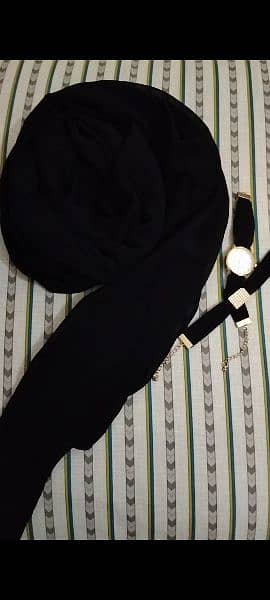 Stylish Black Georgette Stoller for Sale with Free Watch and Bracelet 2