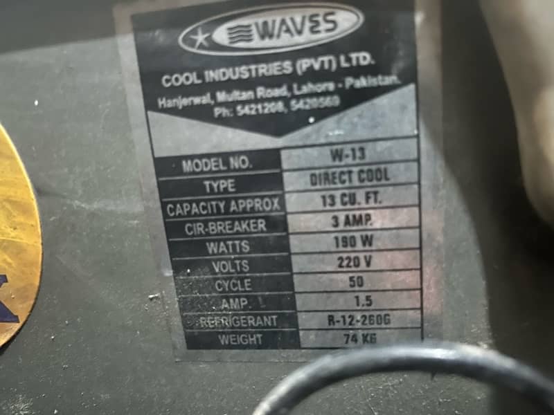 waves fridge good condition urgent sale 13