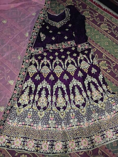 velvet bridal lehnga (Indian style) 1