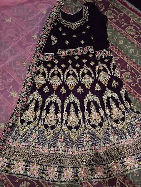 velvet bridal lehnga (Indian style) 2