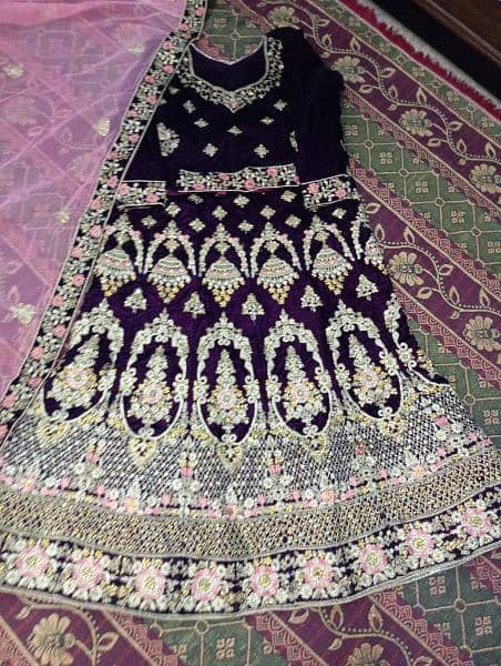 velvet bridal lehnga (Indian style) 3